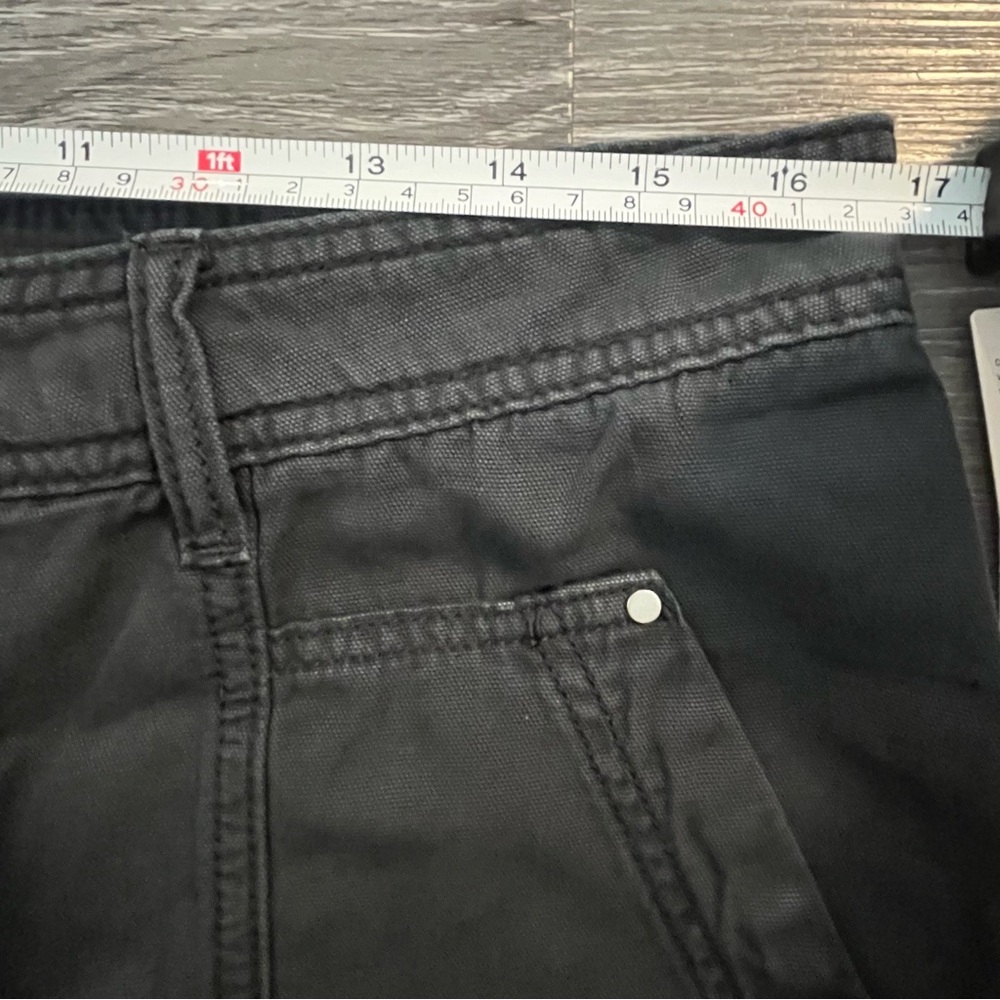 Anthropologie Utility Barrel Leg Cargo Pants Size 14 Black Blue High Rise Ankle - Picture 7 of 10